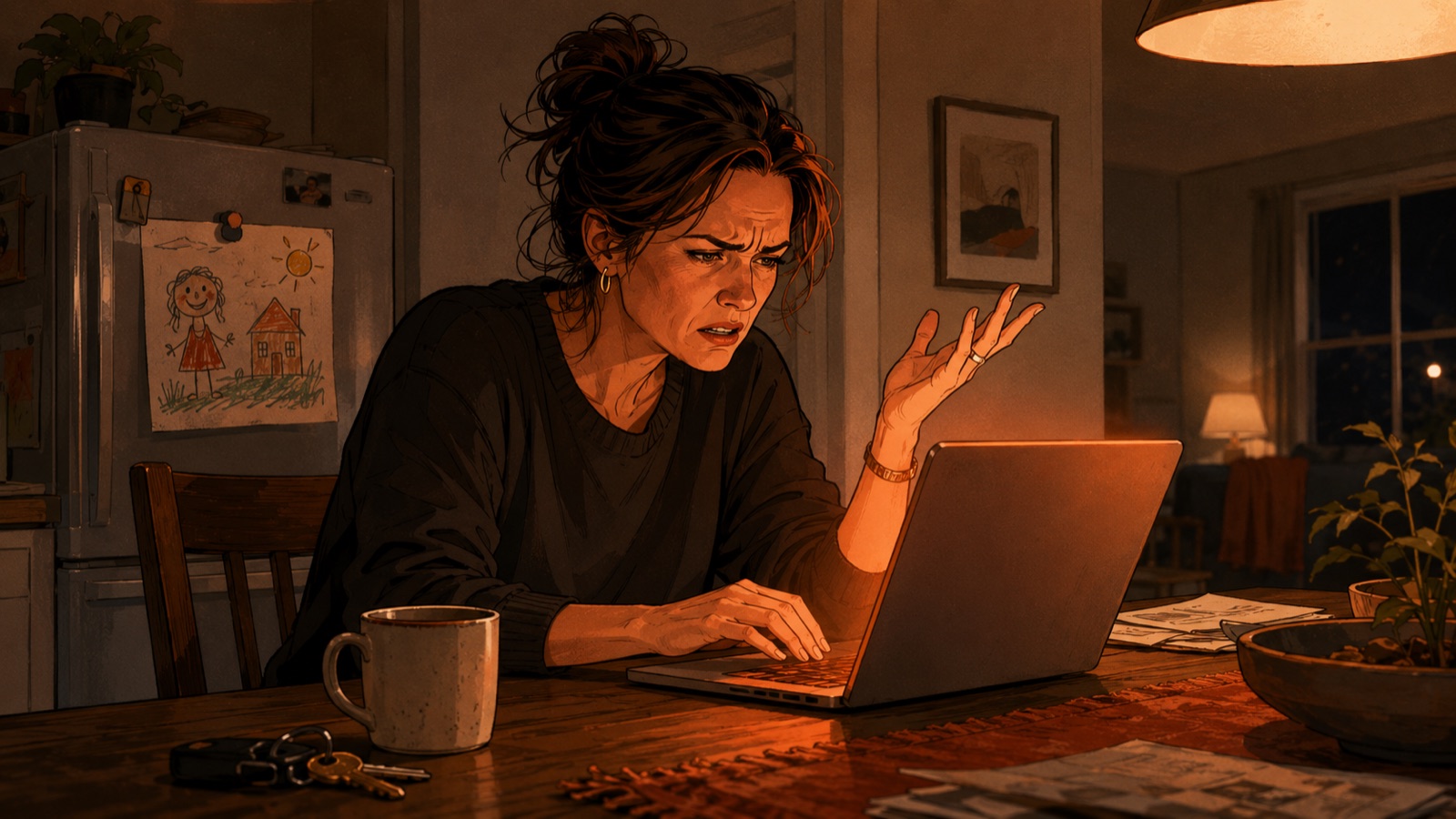 Verärgerte Kundin tippt eine Beschwerde-Mail